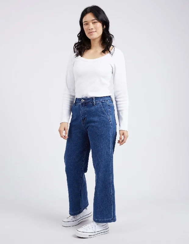 Elm Izzy Wide Leg Jean Dark Blue Wash