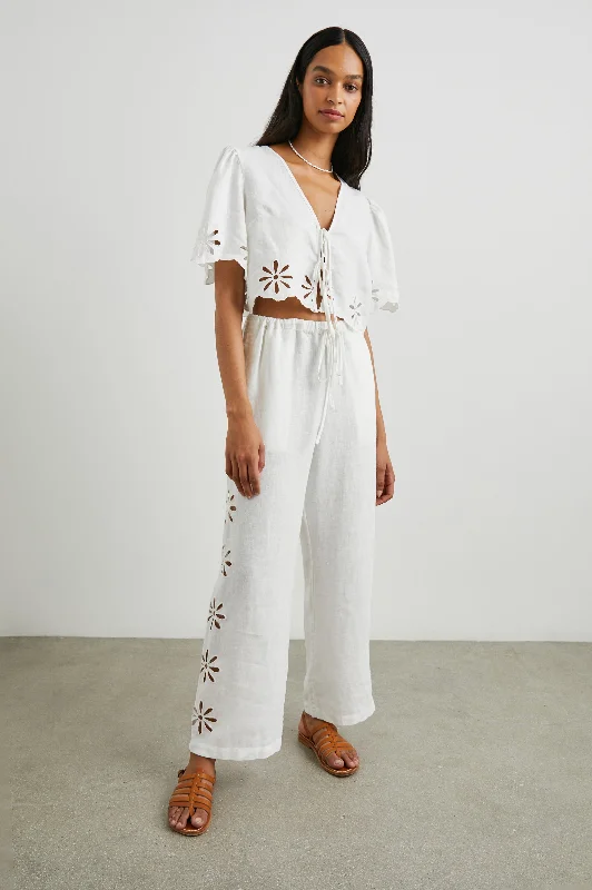 EMMIE PANT - WHITE EYELET