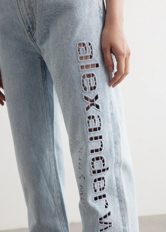 Ez Slouch Logo Cut Out Jeans