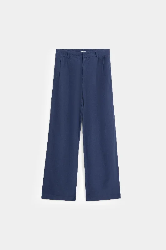 Linen Pleated Wide Pants