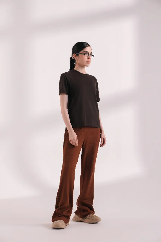 Basic Knit Flared Trousers