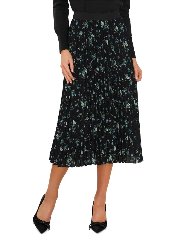 Fallen Leaves Womens Pleated Long Maxi Skirt