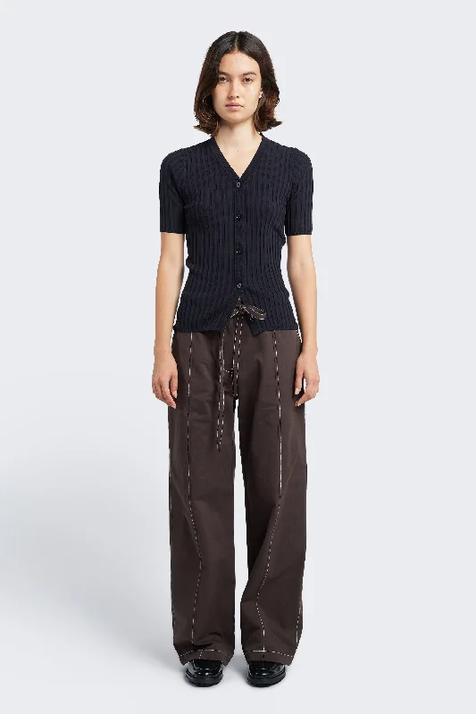 Found Tie Front Pant Brown