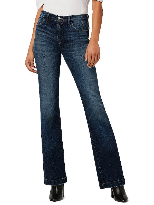 Frankie Womens High Rise Dark Wash Bootcut Jeans