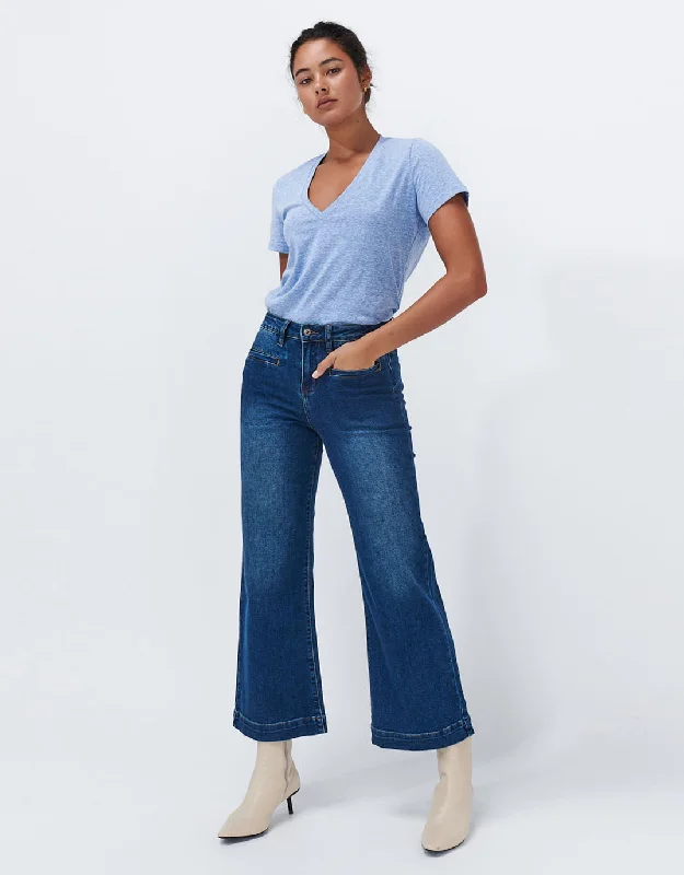 Freya Wide Leg Jeans - Fremont Wash