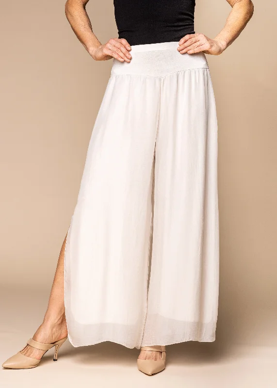 Gia Silk Pants in Latte