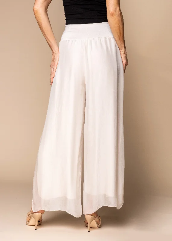 Gia Silk Pants in Latte