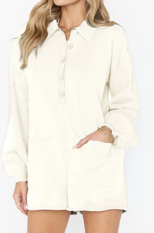 Gianni Romper In Cream Knit