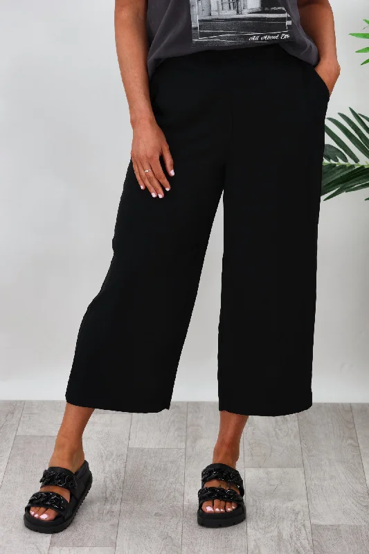 Gloss By Shine On Cropped Liberty Wide Leg Pants Black