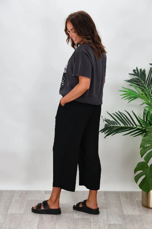 Gloss By Shine On Cropped Liberty Wide Leg Pants Black