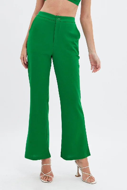 Green High Waist Pants