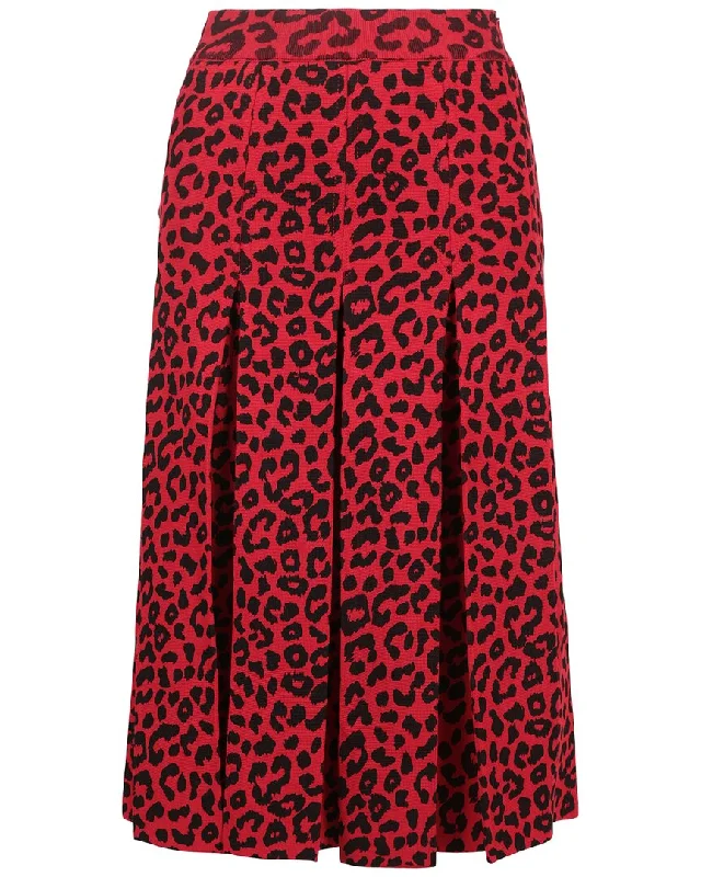 Gucci Leopard Silk-Blend Skirt