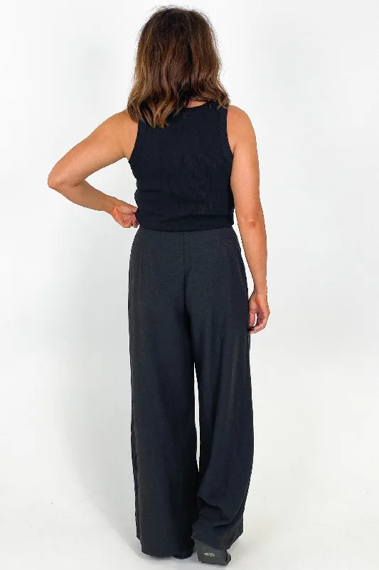 Iris Maxi Linen Blend Pants Black