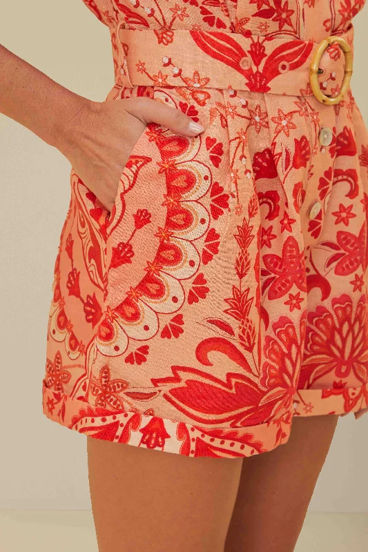 Red Jaipur Romper