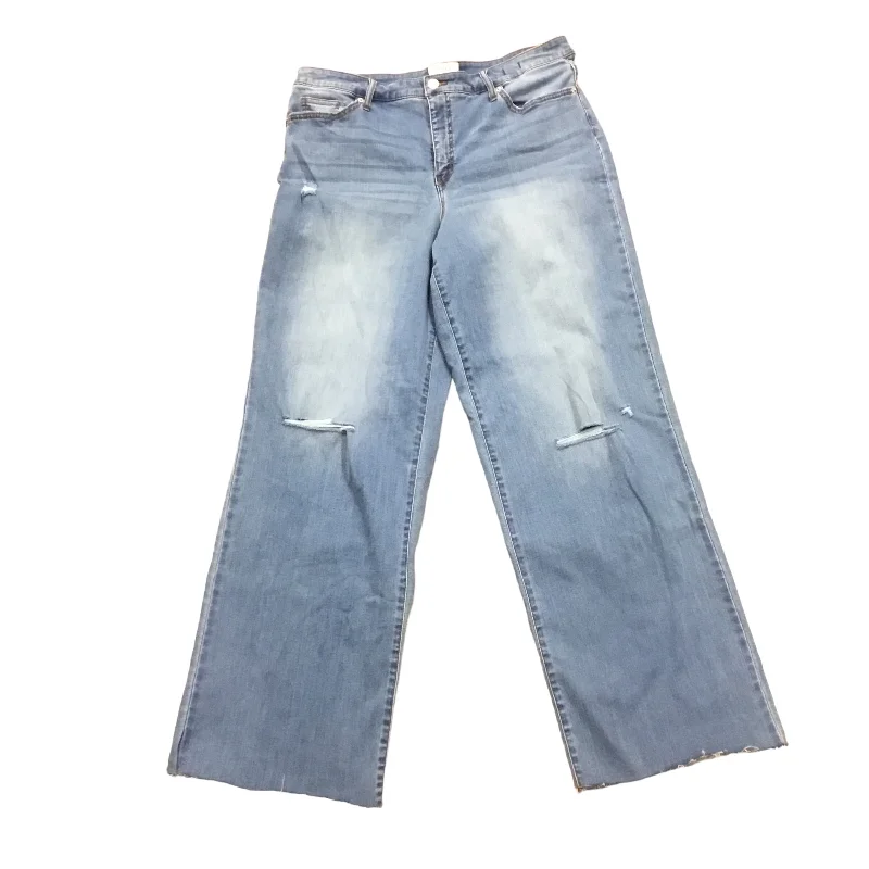 Jeans Flared By Crown And Ivy In Blue Denim, Size: 16