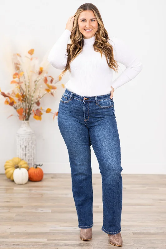 Judy Blue Hidden Button Fly Dad Fit Jeans