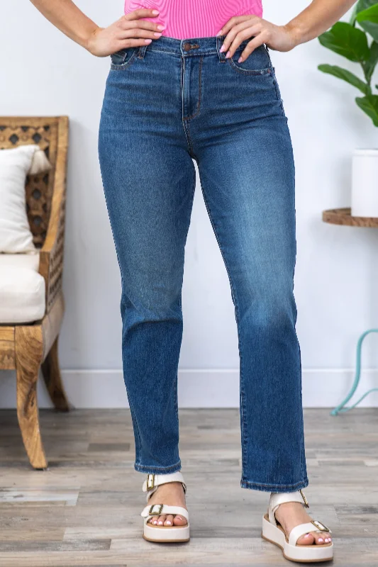 Judy Blue Work It Dark Wash Straight Leg Jeans