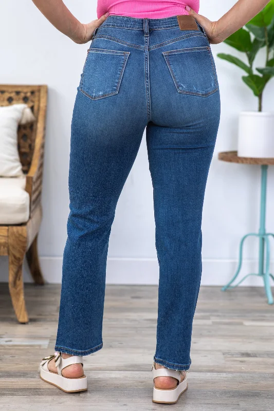 Judy Blue Work It Dark Wash Straight Leg Jeans