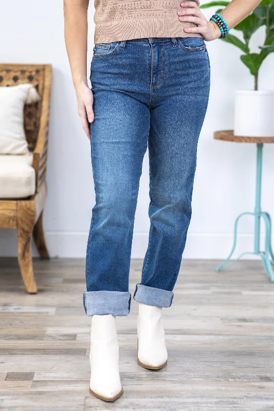 Judy Blue Work It Dark Wash Straight Leg Jeans