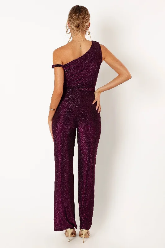 Katarina Off Shoulder Jumpsuit - Purple