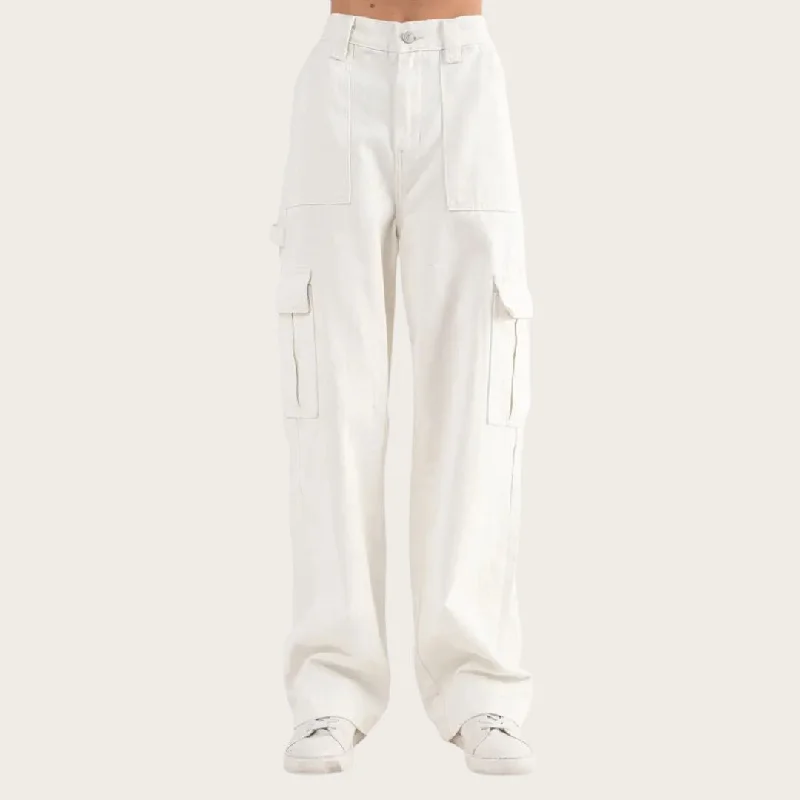 Denim Cargo Pants (Off White)