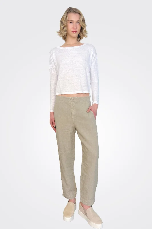 Linen Pocket Pants - Pearl Grey