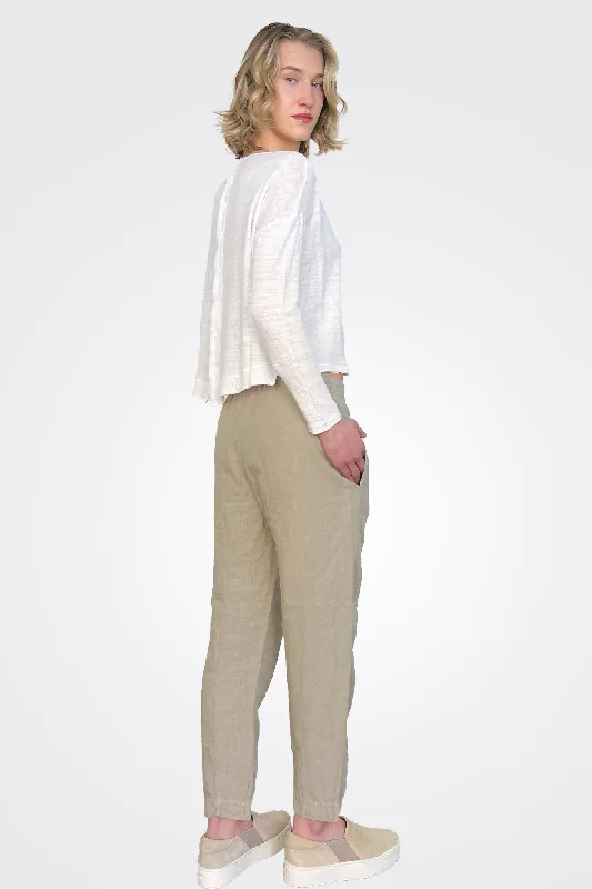 Linen Pocket Pants - Pearl Grey