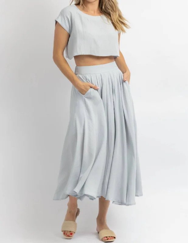 Linenlike Crop + Midi Set In Sky Blue