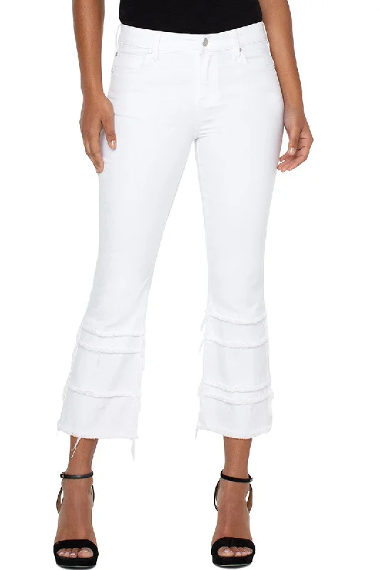 Liverpool Hannah Crop Flare Jean with Layered Hem