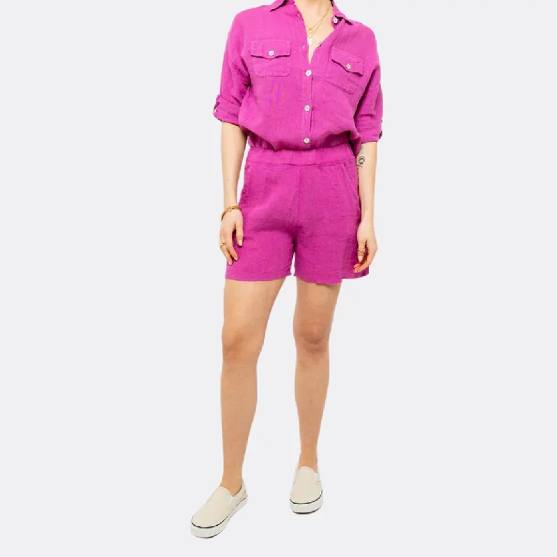 Loose Linen Shorts (Orchid)