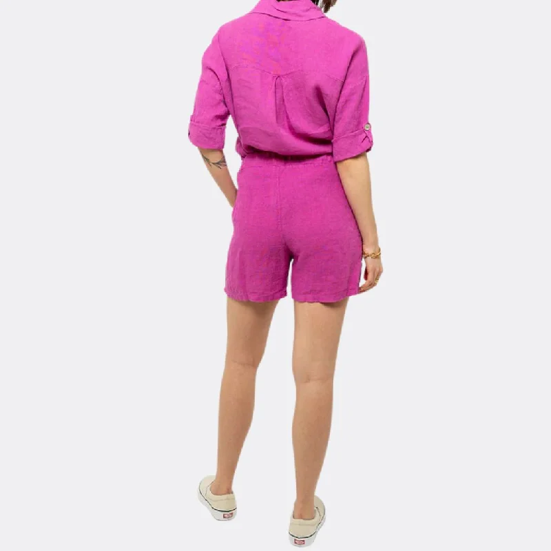 Loose Linen Shorts (Orchid)