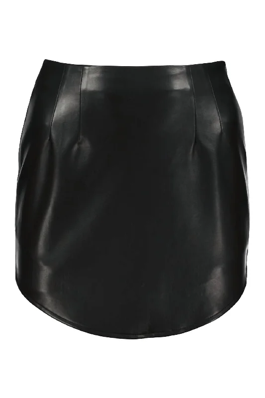 Marcela Vegan Leather Skirt In Black