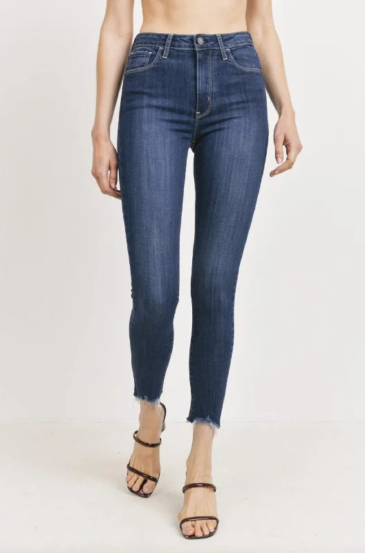 Mini Hem Bite Skinny Jean In Dark Denim