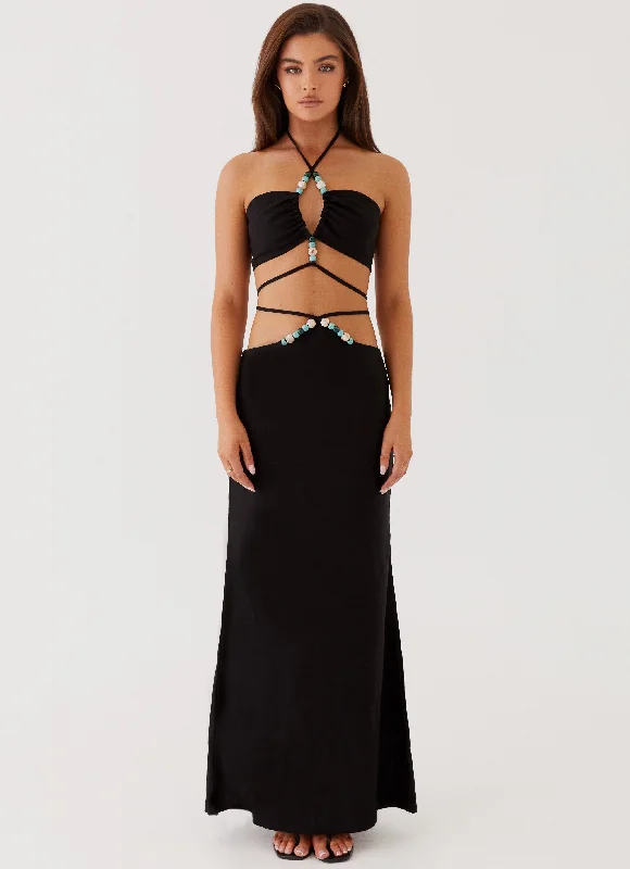 Neveah Beaded Maxi Skirt - Black