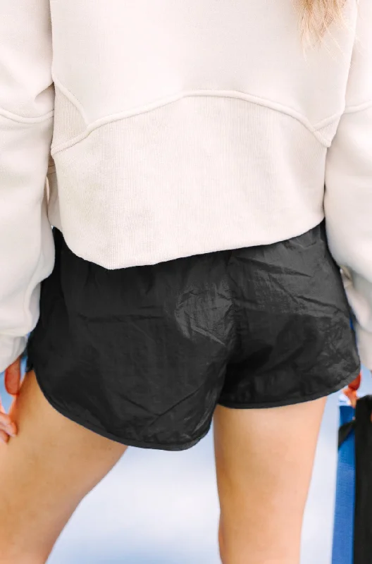 Off To A Good Start Black Running Shorts