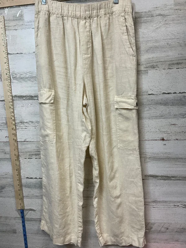 Pants Wide Leg By C And C In Cream, Size: L