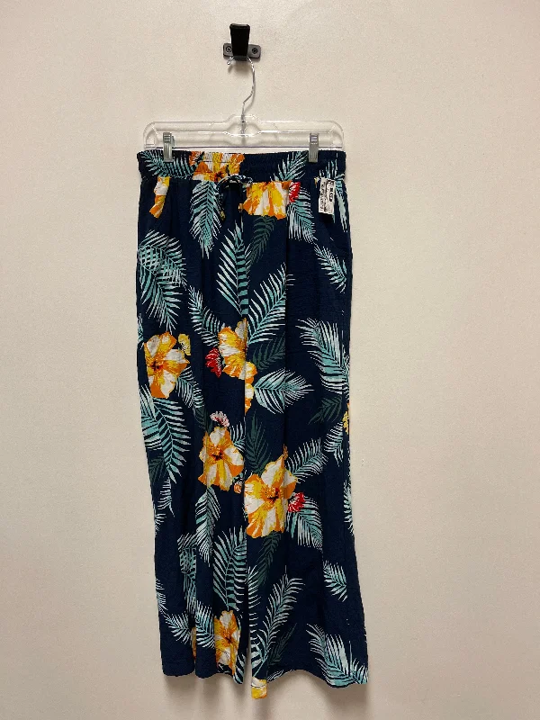 Pants Wide Leg By Clothes Mentor In Tropical Print, Size: L