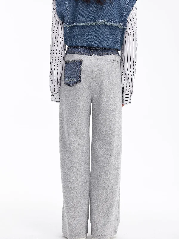 Patchwork Sweatshirt Pants