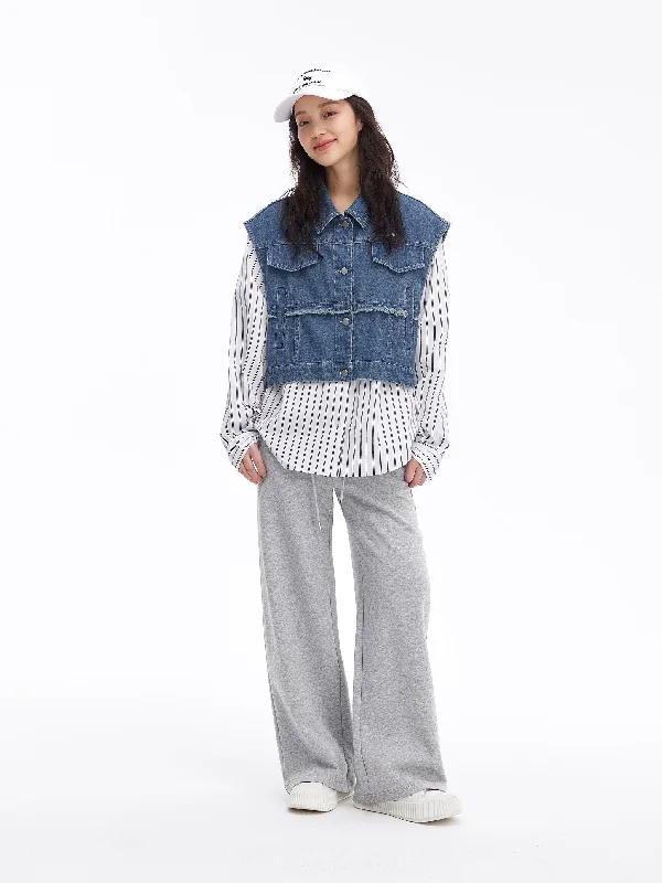 Patchwork Sweatshirt Pants