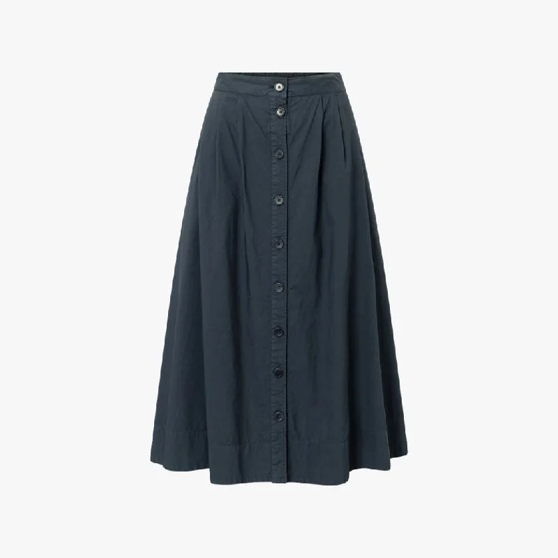 Pippa Poplin Skirt (Dark Navy)