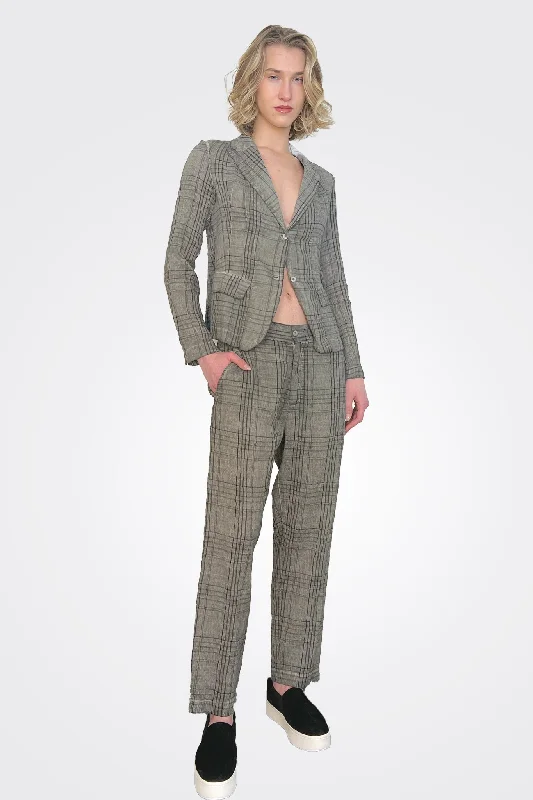 Plaid Trousers - Grey