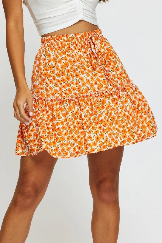 Print Mini Skater Skirt