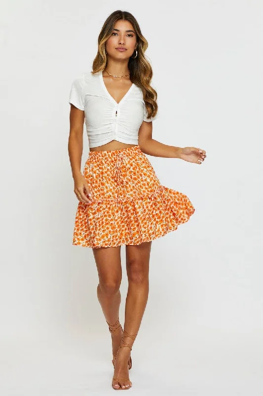 Print Mini Skater Skirt