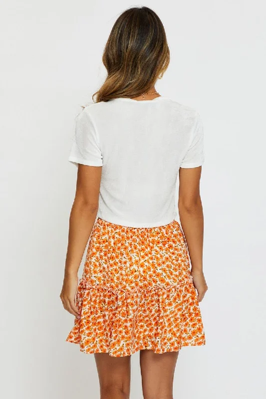 Print Mini Skater Skirt