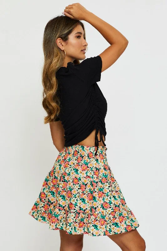 Print Skater Skirt