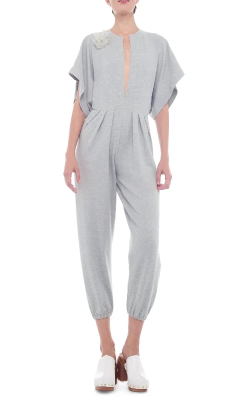 Rectangle Jog Jumpsuit In Heather Grey