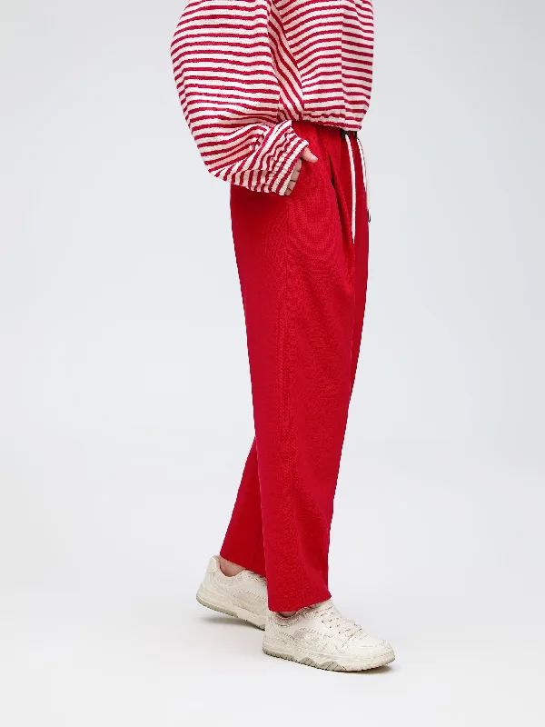 Red Harlequin Knit Pants