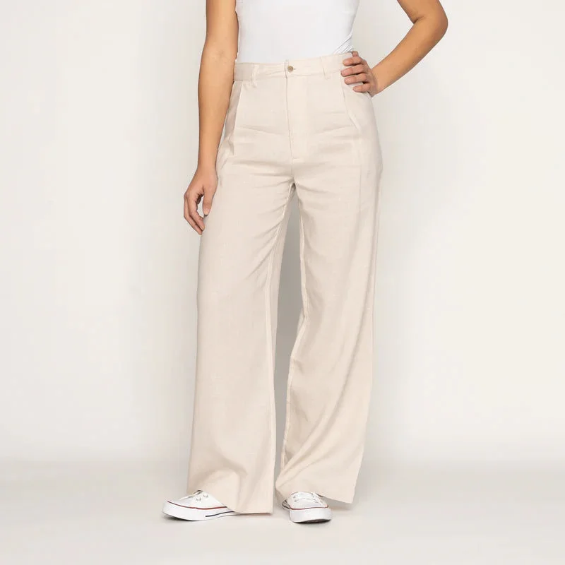 Relaxed Pleated Trouser (Ecru)