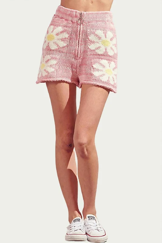 Retro Cotton-Blend Short In Pink