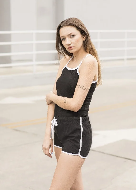 Women's Retro Shorts | BLACK/WHITE